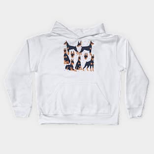 Doberman illustration art for Doberman lovers Kids Hoodie